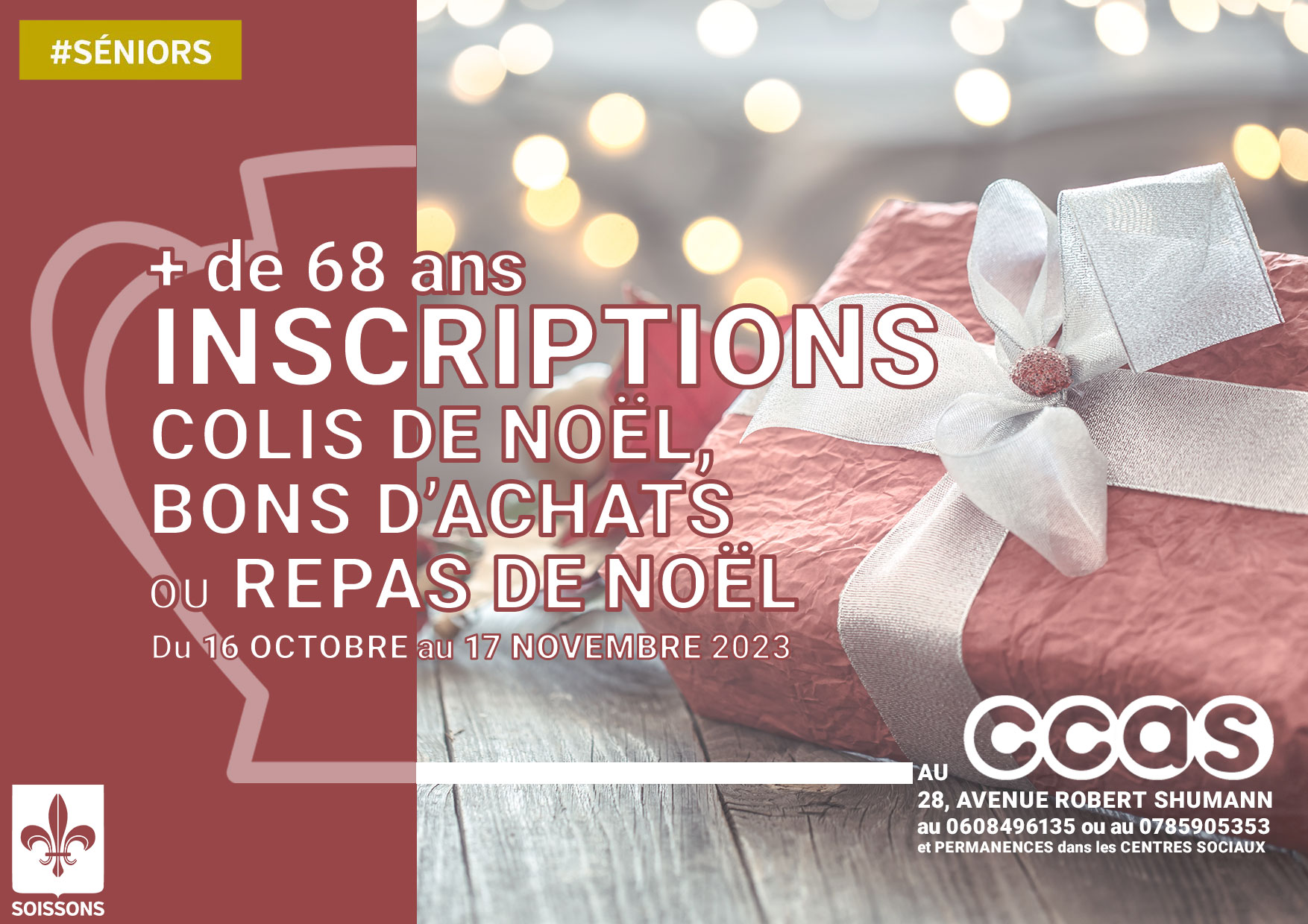 Inscrivez-vous pour recevoir votre Colis de Noël à Soissons